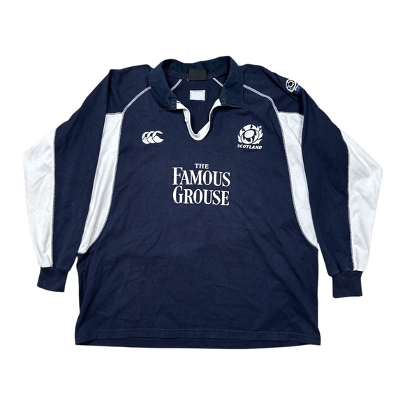 Vintage Y2K Canterbury Scotland Team Rugby Famous Grouse L/S Jersey Mens 3XL - Picture 1 of 10